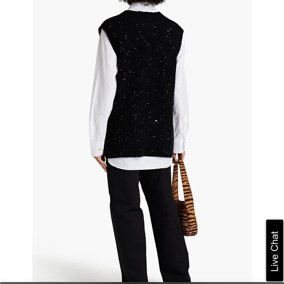 AUTUMN CASHMERE Sequin-embellished cashmere-blend vest - Picture 2 of 10